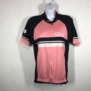 Mt Borah pink Wisconsin cycling top size large